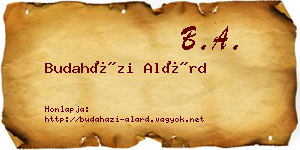 Budaházi Alárd névjegykártya